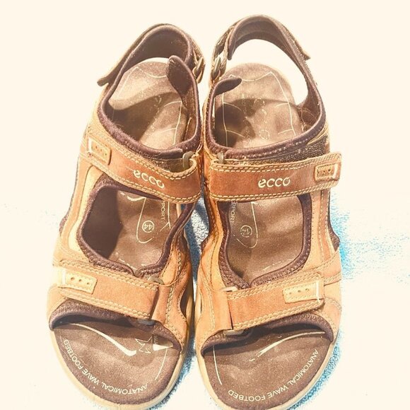 Ecco Yucatan Sandals Shoes Mens Size‎ 44 Brown Leather Hiking Outdoors Comfort - Picture 6 of 16